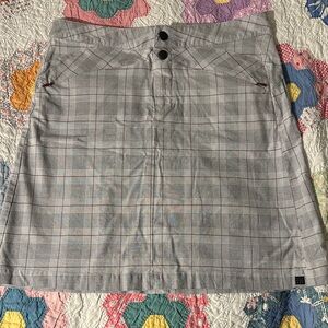 Royal Robbins Gray Plaid A-Line Skirt